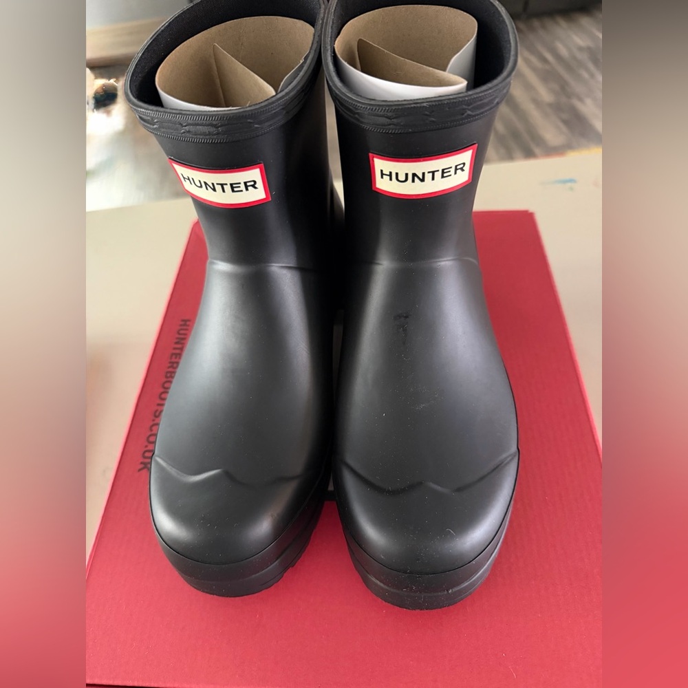 Hunter Black Ankle Rain Boots